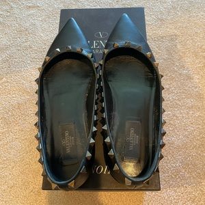 Valentino Noir Rockstud Ballet Flat